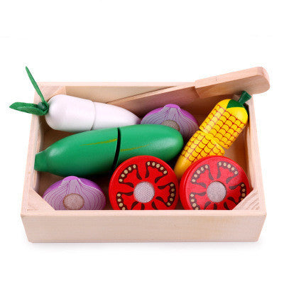 Little Chef’s Wooden Veggie Cutting Set – Safe & Fun Practice