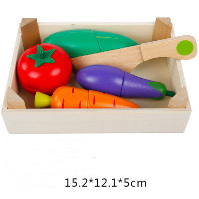 Little Chef’s Wooden Veggie Cutting Set – Safe & Fun Practice