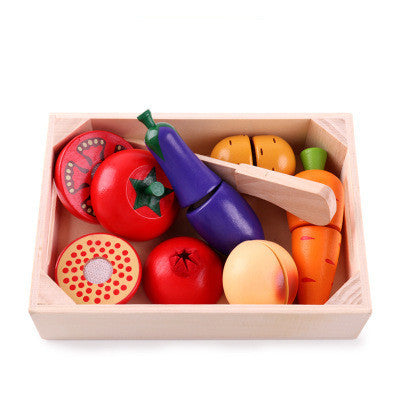 Little Chef’s Wooden Veggie Cutting Set – Safe & Fun Practice