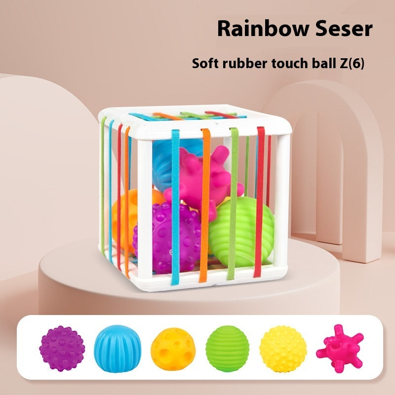 Shape Rattle Rainbow Cube – Baby’s Tactile Playtime Adventure